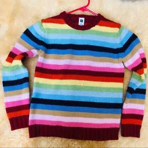 GAP rainbow multicolor striped knit sweater top 🌈